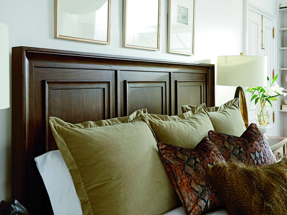 Lexington Furniture Silverado Walnut Creek Wood King Panel Bed in Walnut