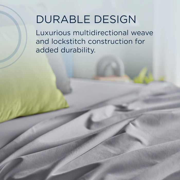 TEMPUR Luxe Egyptian Cotton Pillowcase Set Silver Mist