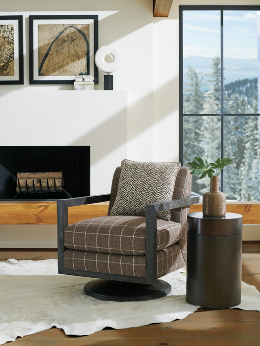 Lexington Furniture Park City Round End Table in Black Diamond