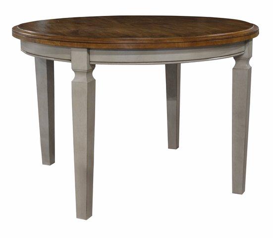 Vista Solid Round Table In Hickory & Stone