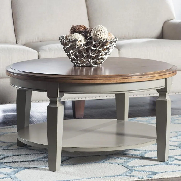 Vista Coffee Table (Rta) In Hickory & Stone