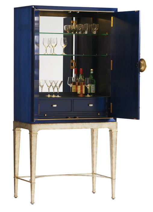 Lexington Furniture Carlyle Meridian Bar Cabinet in Cobalt Blue