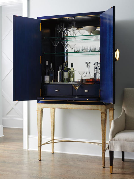 Lexington Furniture Carlyle Meridian Bar Cabinet in Cobalt Blue
