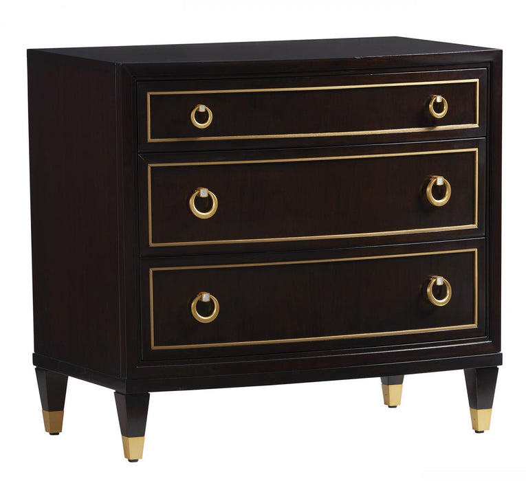 Lexington Furniture Carlyle Rhodes 3 Drawer Nightstand in Satin Gold