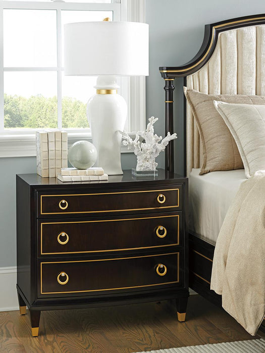 Lexington Furniture Carlyle Rhodes 3 Drawer Nightstand in Satin Gold