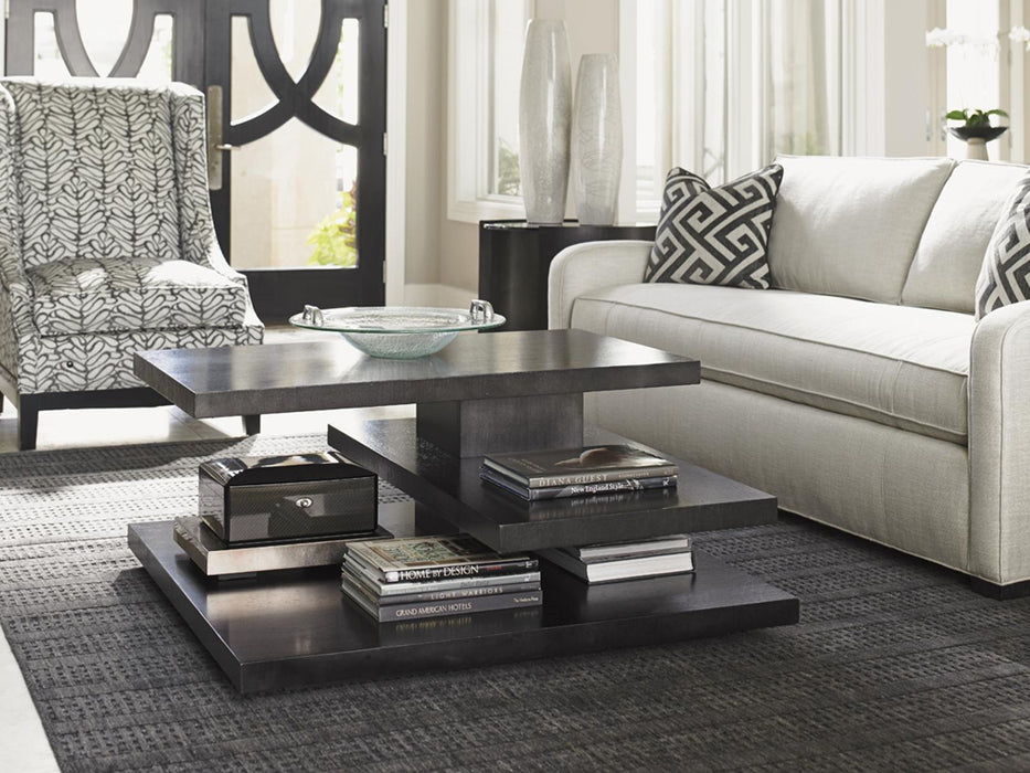 Lexington Furniture Carrera Evora Square Cocktail Table in Carbon Gray