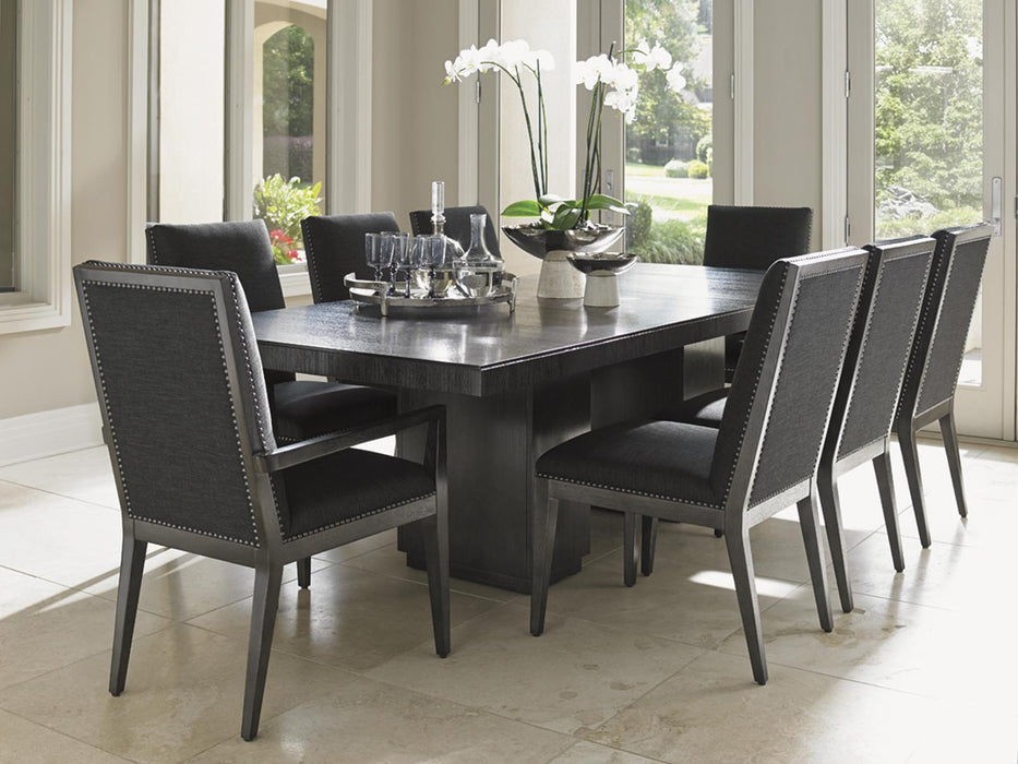 Lexington Furniture Carrera Modena Double Pedestal Dining Table in Carbon Gray