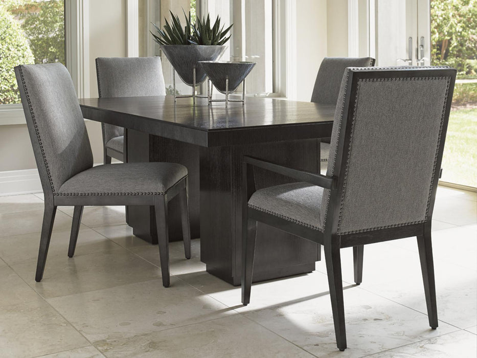 Lexington Furniture Carrera Modena Double Pedestal Dining Table in Carbon Gray