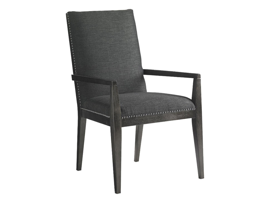 Lexington Furniture Carrera Vantage Upholstered Arm Chair in Carbon Gray (Set of 2)