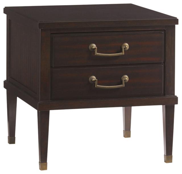 Lexington Furniture Kensington Place Chandler Drawer Lamp Table in Brentwood