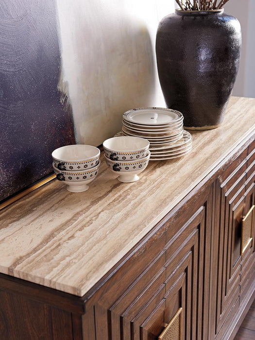 Lexington Furniture Silverado Los Gatos Stone Top in Walnut