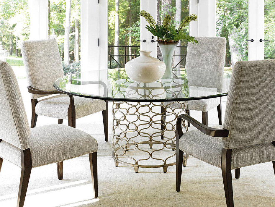 Lexington Laurel Canyon 54" Bollingter Dining Table in Silver