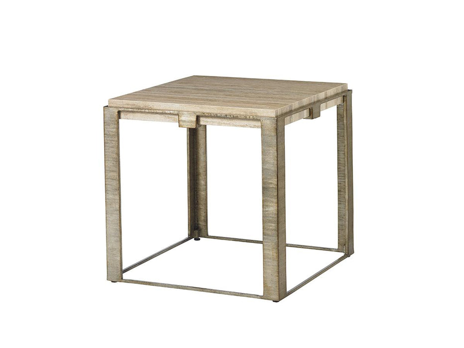 Lexington Laurel Canyon Stone Canyon Lamp Table in Silver