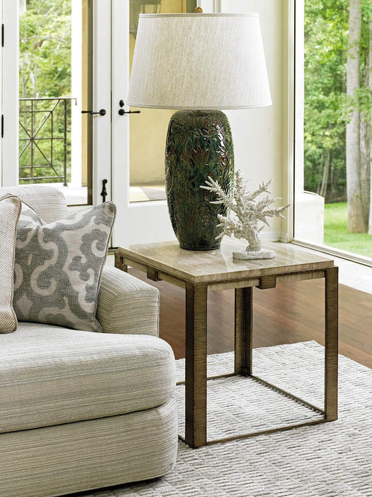 Lexington Laurel Canyon Stone Canyon Lamp Table in Silver