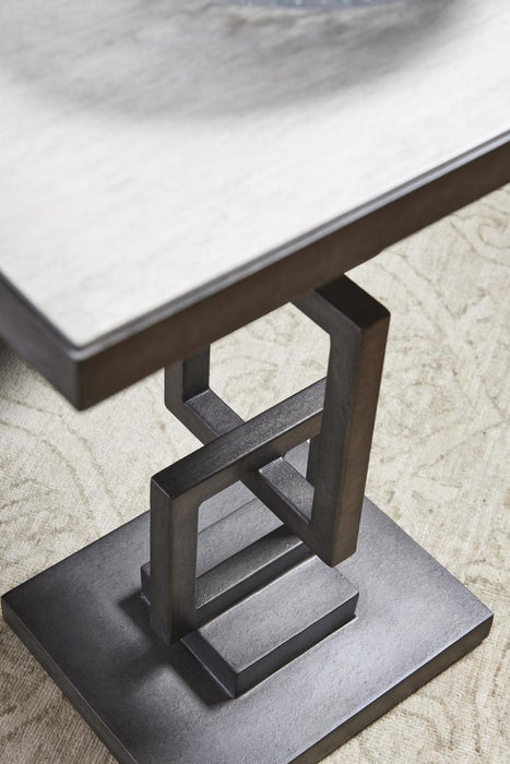 Lexington Oyster Bay Deerwood Rectangular Side Table in Oyster Gray