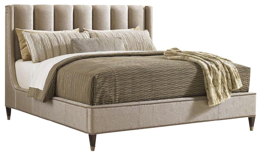 Lexington Tower Place Barrington Upholstered Platform California King Bed in Walnut Brown Arlington Finish