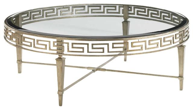 Lexington Tower Place Deerfield Round Cocktail Table in Walnut Brown Finish