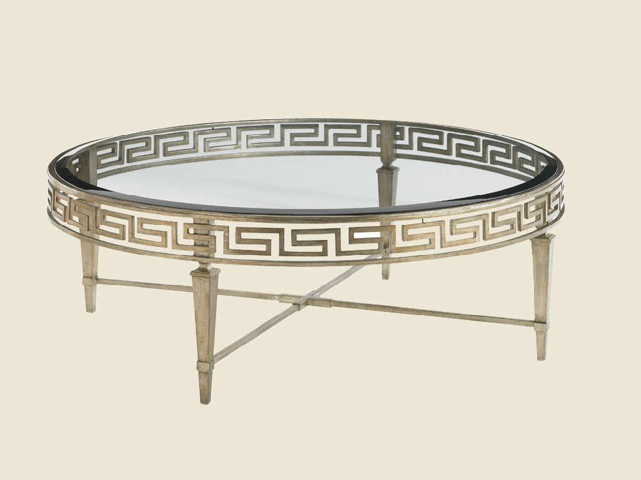 Lexington Tower Place Deerfield Round Cocktail Table in Walnut Brown Finish