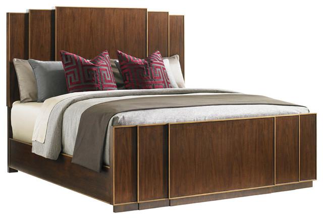 Lexington Tower Place Fairmont Panel Queen Bed in Walnut Brown Arlington Finish 01-0706-133C