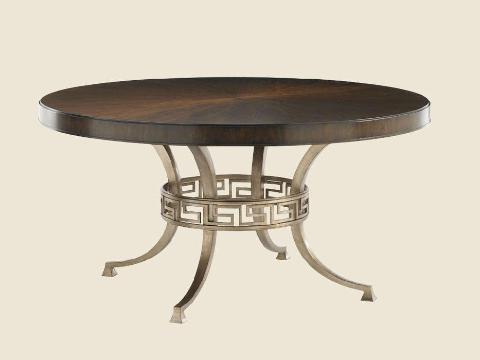 Lexington Tower Place Regis Round Dining Table in Walnut Brown Finish
