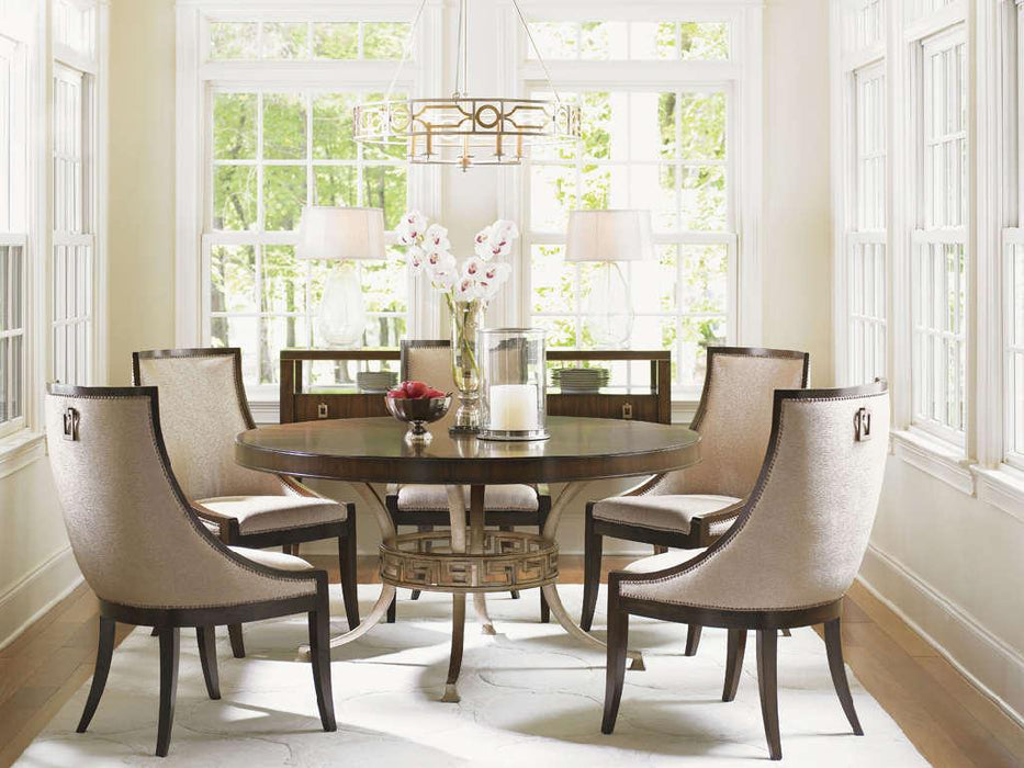 Lexington Tower Place Regis Round Dining Table in Walnut Brown Finish