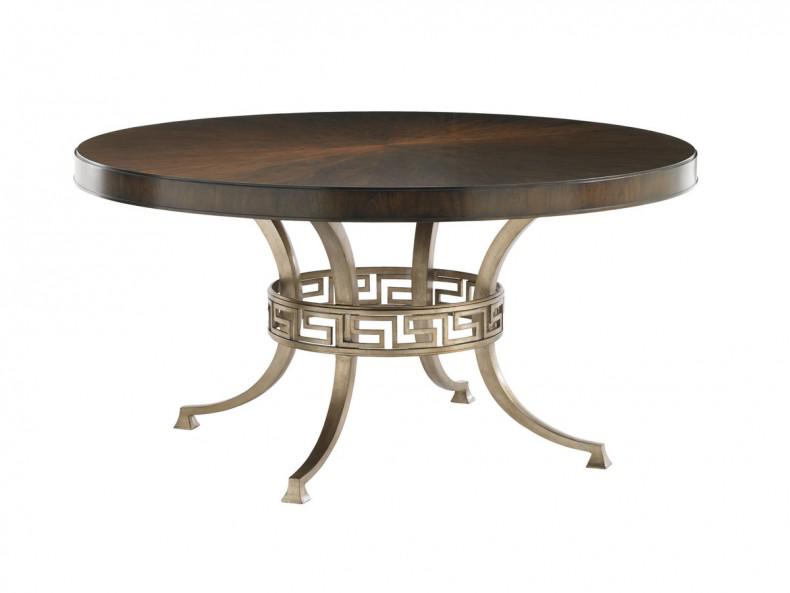 Lexington Tower Place Regis Round Dining Table in Walnut Brown Finish