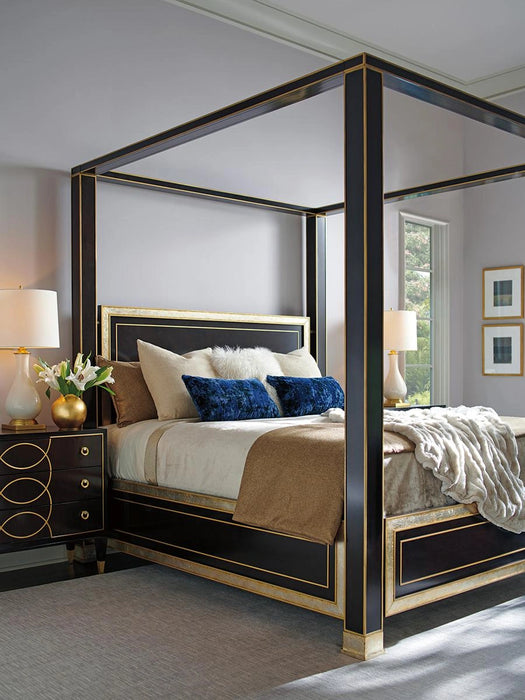 Lexington Furniture Carlyle St. Regis King Poster Bed in Walnut