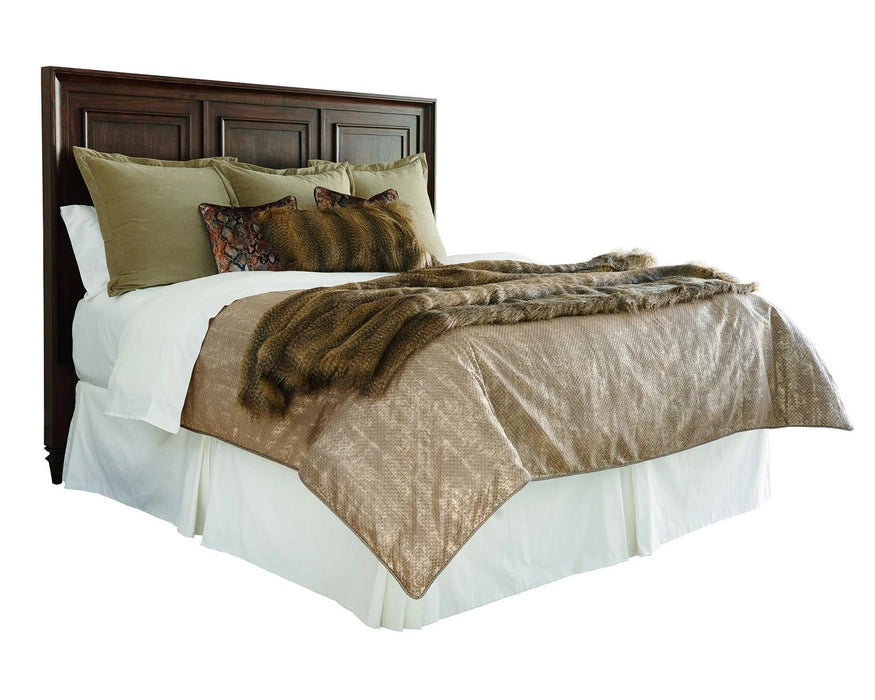 Lexington Furniture Silverado Walnut Creek Wood King Panel Bed in Walnut