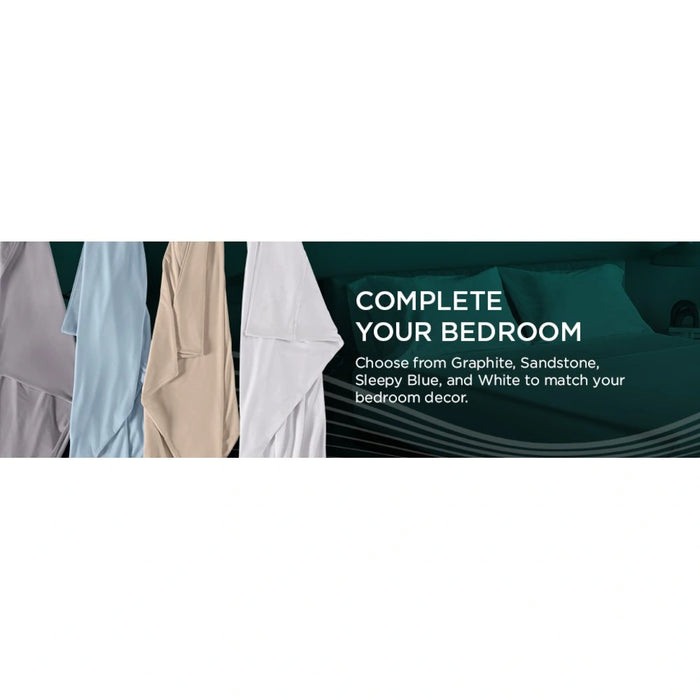 TEMPUR Luxe Egyptian Cotton Pillowcase Set Sleepy Blue
