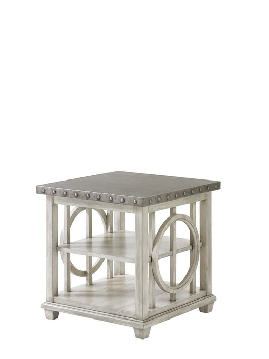 Lexington Oyster Bay Lewiston Square Lamp Table in Light Oyster Shell