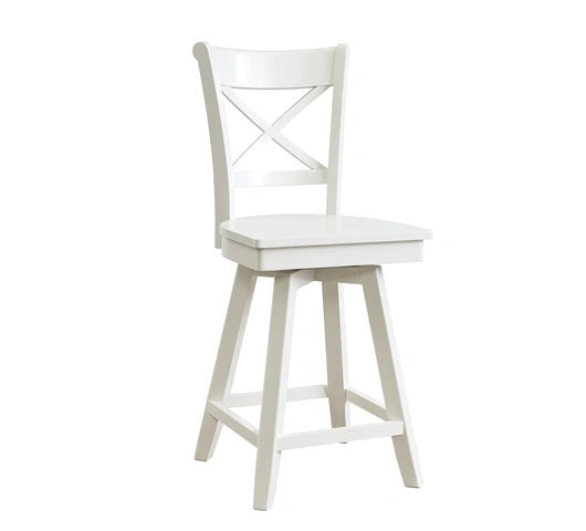 Cosmopolitan Charlotte Swivel Stool (Built) In Pure White