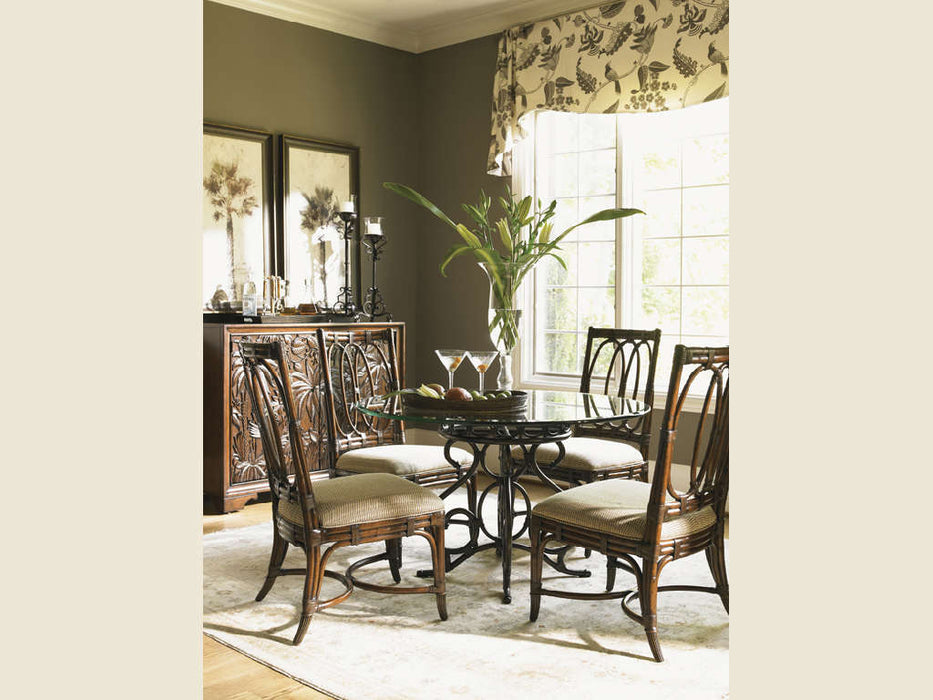 Tommy Bahama Home Landara Balboa Carved Door Chest in Rich Tobacco Finish