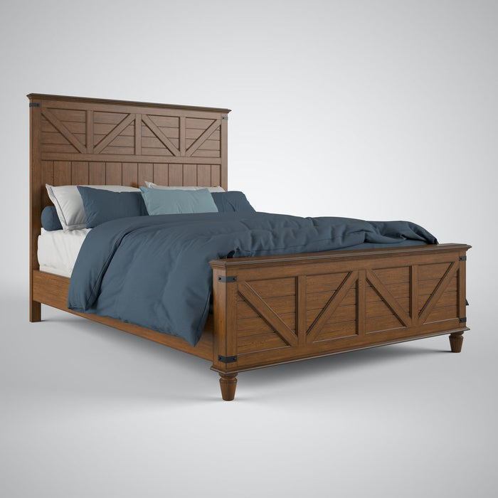 John Thomas Farmhouse Chic Rustic Bed in Bourbon image