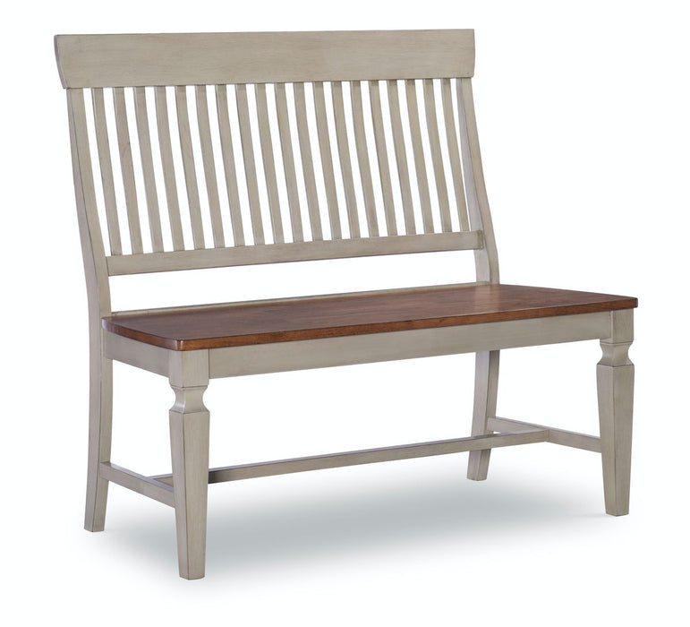 John Thomas Vista Slatback Bench in Hickory & Stone image