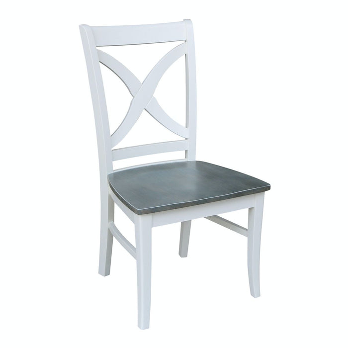John Thomas Cosmopolitan Salerno Side Chair in Heather Gray & White image