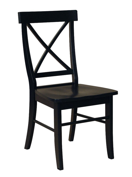 John Thomas Furniture Dining Essentials X Back Side Chair (Set of 2) in Black