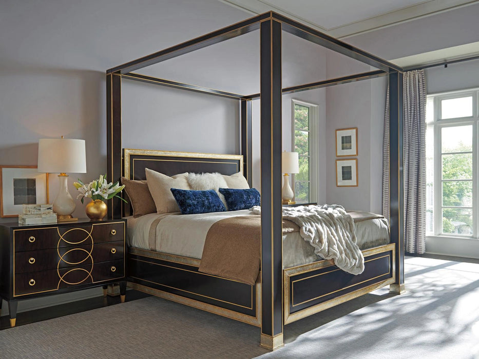 Lexington Furniture Carlyle St. Regis King Poster Bed in Walnut
