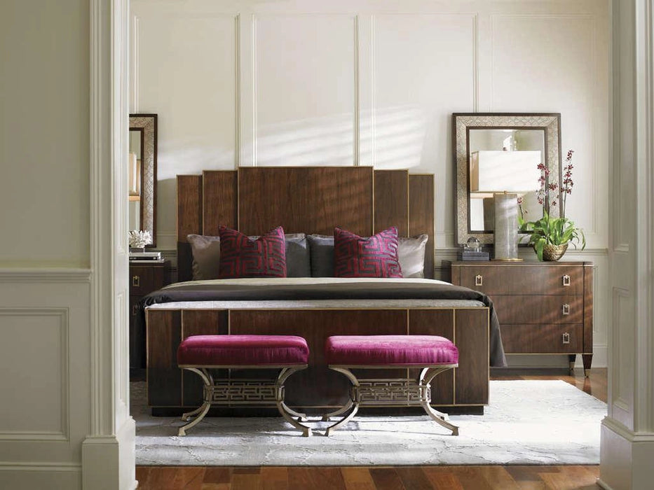Lexington Tower Place Fairmont Panel Queen Bed in Walnut Brown Arlington Finish 01-0706-133C