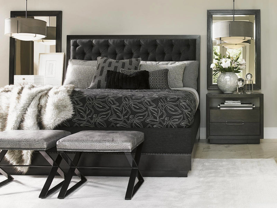 Lexington Furniture Carrera Maranello Queen Upholstered Bed in Charcoal