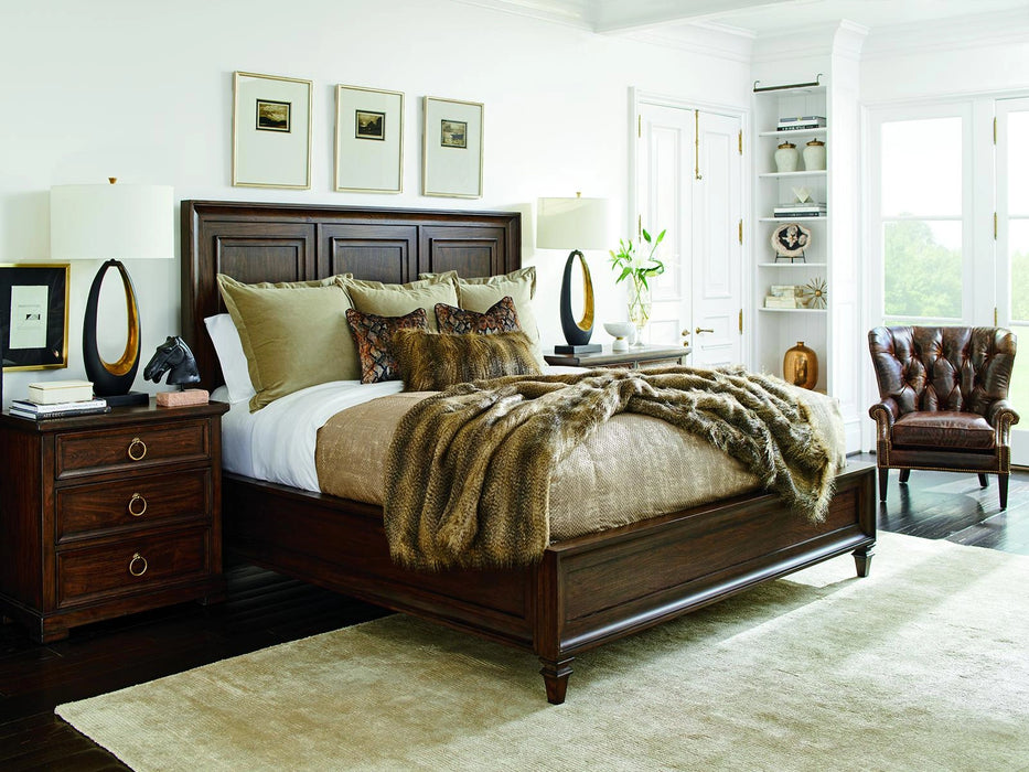 Lexington Furniture Silverado Walnut Creek Wood King Panel Bed in Walnut