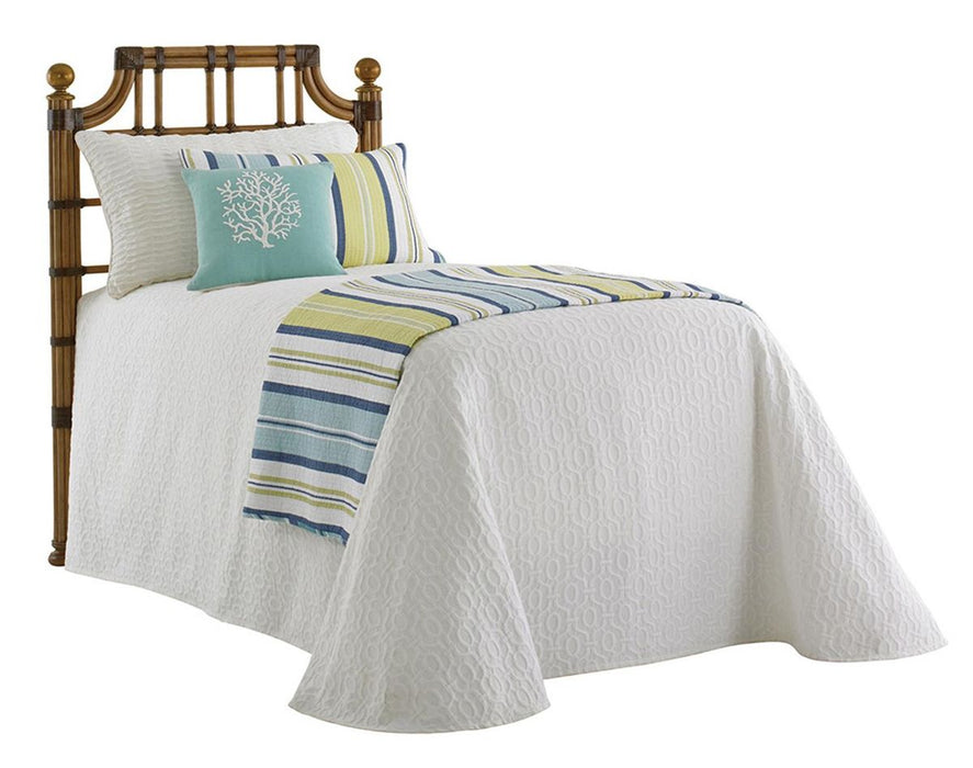Tommy Bahama Home Twin Palms St. Kitts Twin Rattan Headboard in Medium Umber 01-0558-141HB