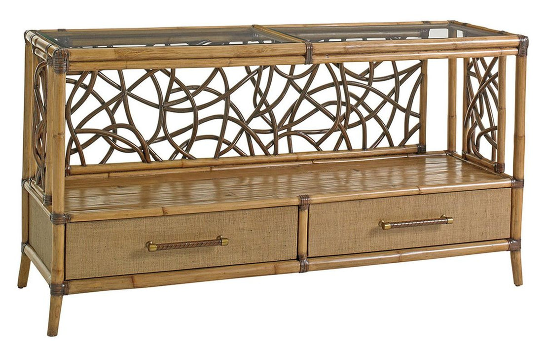 Tommy Bahama Home Twin Palms Sonesta Serving Console in Medium Umber