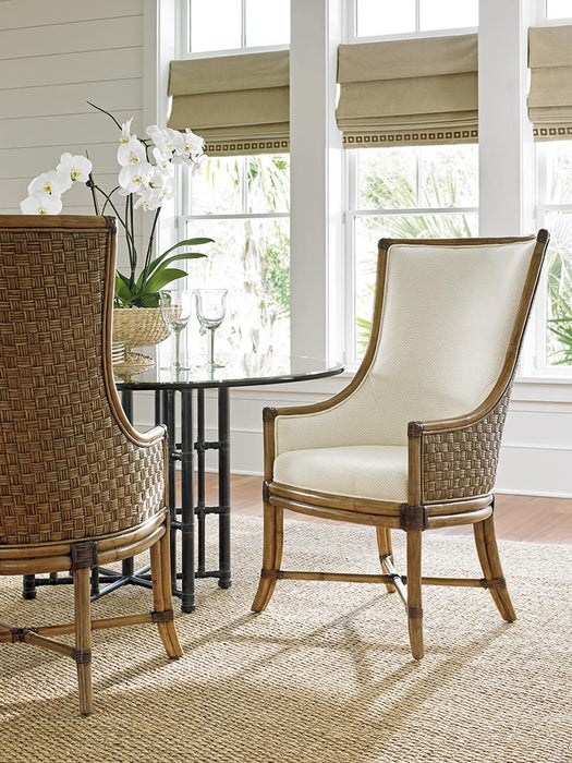 Tommy Bahama Home Twin Palms Balfour Host Chair in Medium Umber