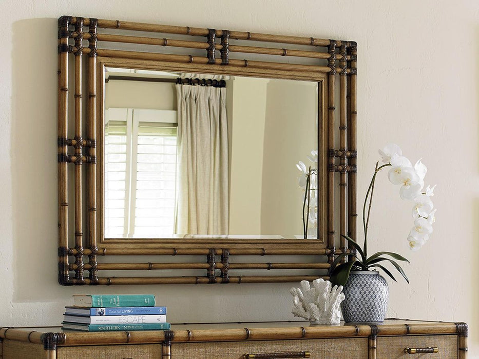 Tommy Bahama Home Twin Palms Savana Bamboo Mirror in Medium Umber 01-0558-205