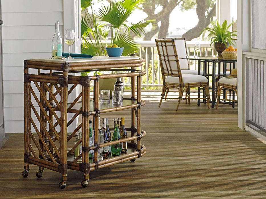 Tommy Bahama Home Twin Palms Cable Beach Bar Cart in Medium Umber 01-0558-862