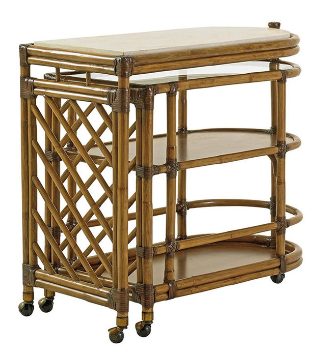 Tommy Bahama Home Twin Palms Cable Beach Bar Cart in Medium Umber 01-0558-862