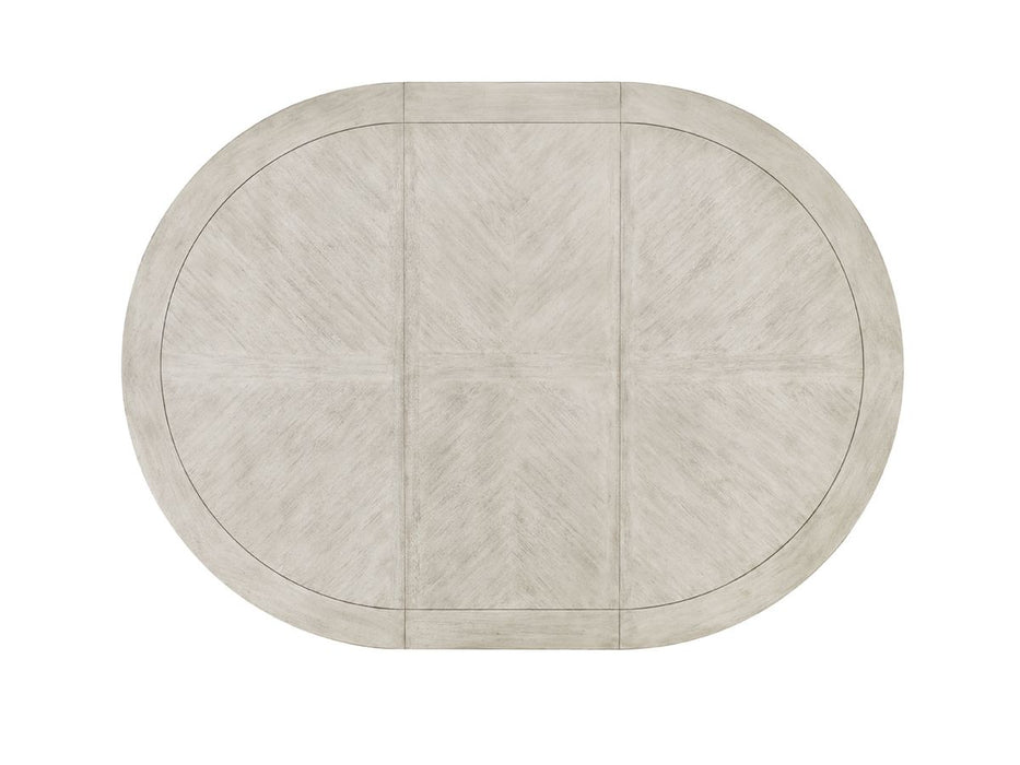 Lexington Oyster Bay Calerton Round Dining Table in Light Oyster Shell