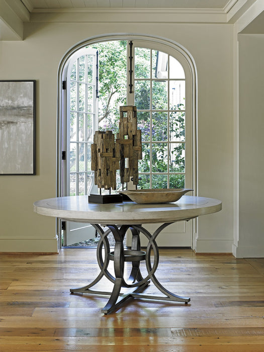 Lexington Oyster Bay Calerton Round Dining Table in Light Oyster Shell