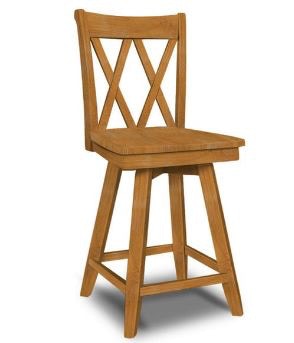 John Thomas Unfinished 30'' Double XX-Back Swivel Stool (Built) image