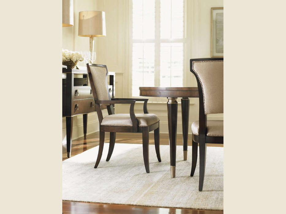 Lexington Tower Place Seneca Upholstered Arm Chair in Walnut Brown Arlington Finish (Set of 2)
